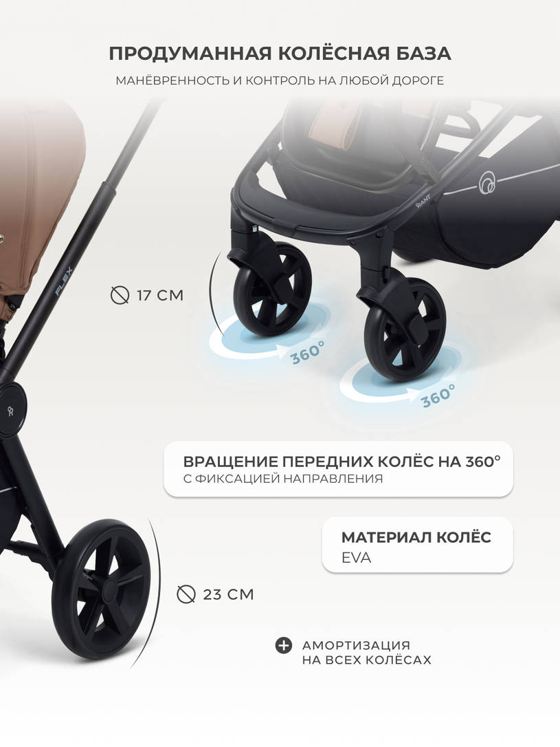 Коляска прогулочная Rant Flex 2025 RA078 Brownie
