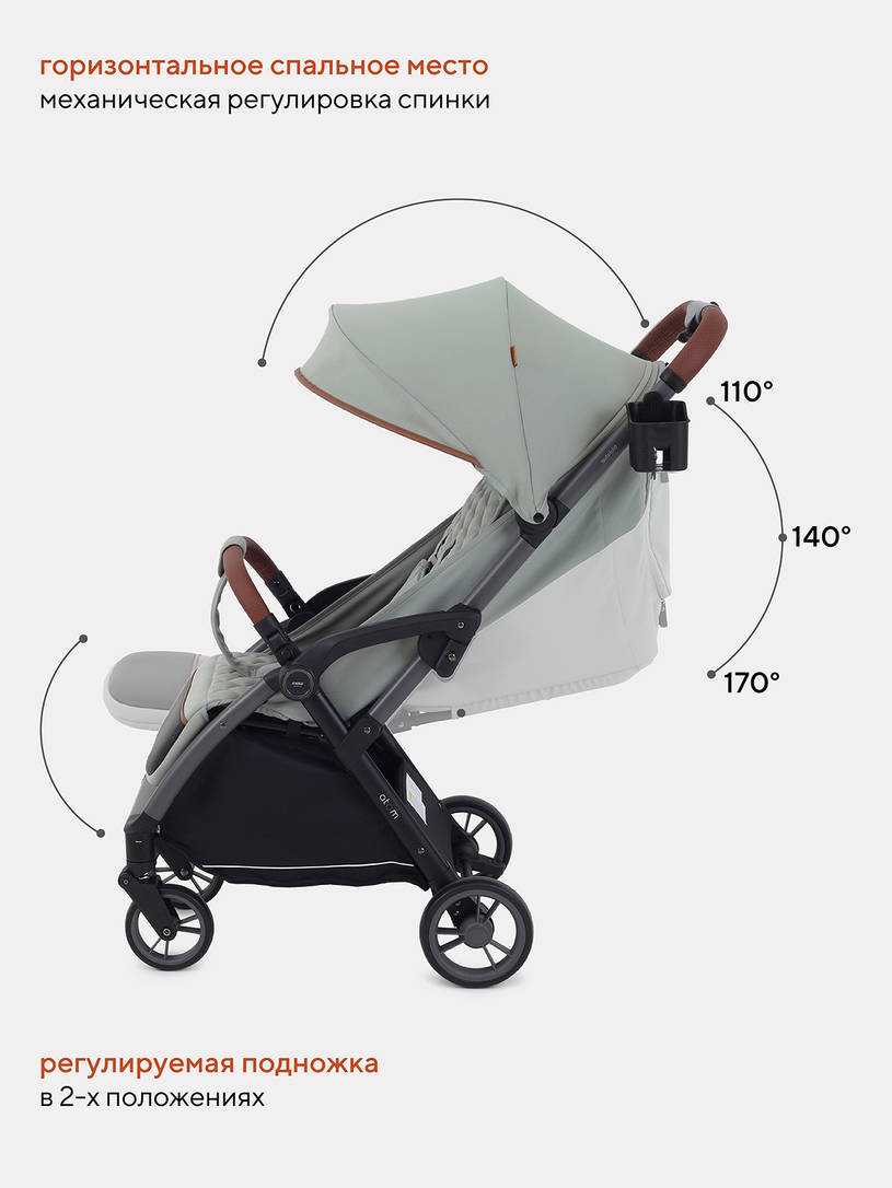 Коляска прогулочная Mowbaby Atom Green