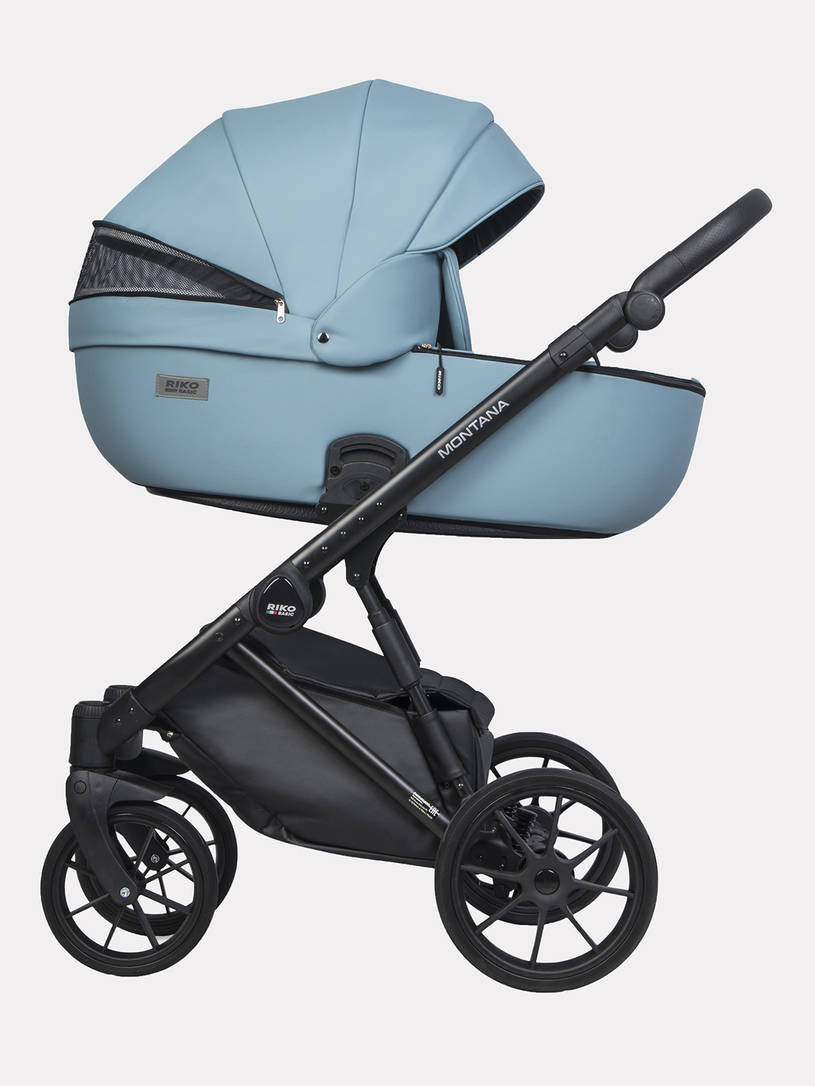 Коляска 2 в 1 Riko Basic Montana Ecco 16 blue, голубой