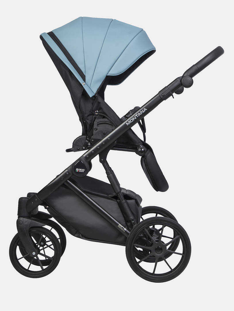 Коляска 2 в 1 Riko Basic Montana Ecco 16 blue, голубой