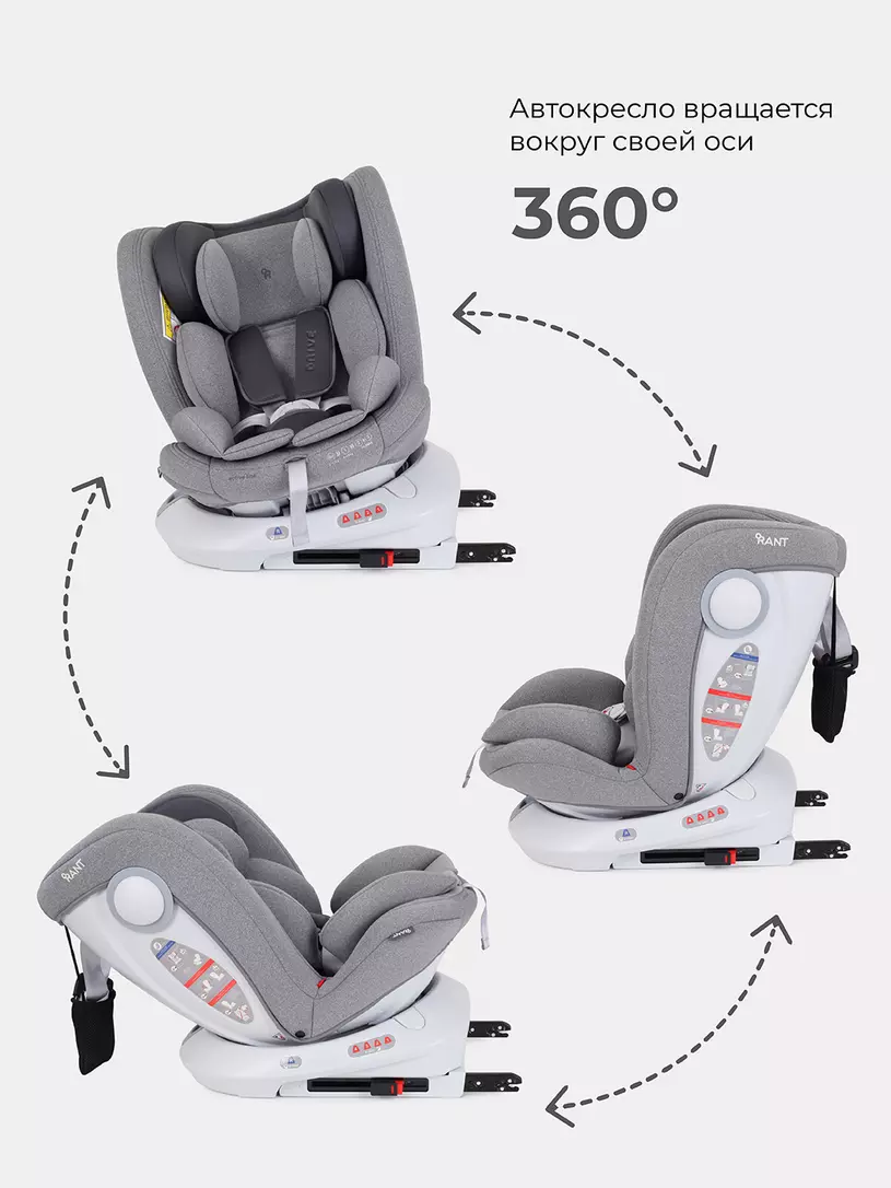Автокресло Rant Drive Active line 0/1/2/3 (0-36 кг) Grey