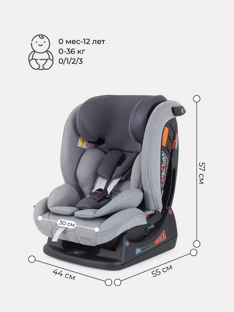 Автокресло Rant Matrix Active Line 0/1/2/3 (0-36 кг) Grey