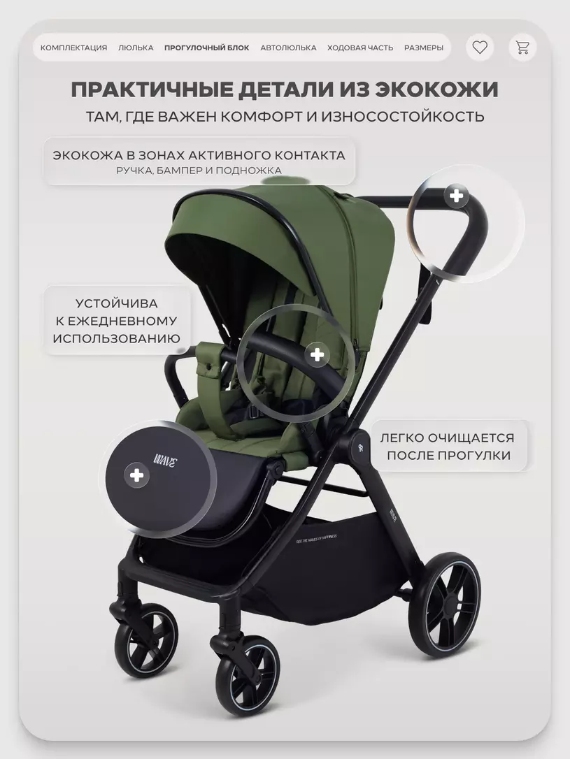 Коляска 3 в 1 Rant Basic Wave Green