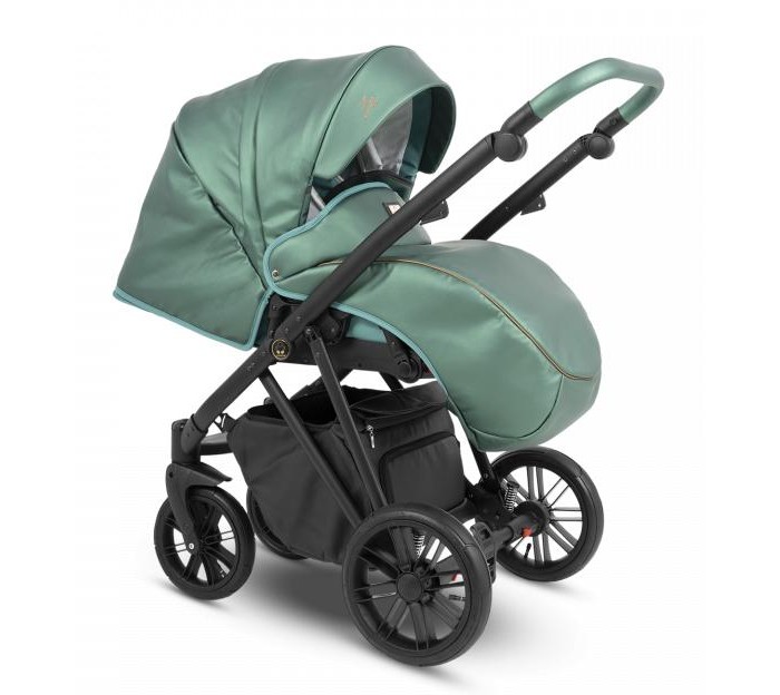 Коляска Camarelo Zeo 3 в 1 экокожа зеленый