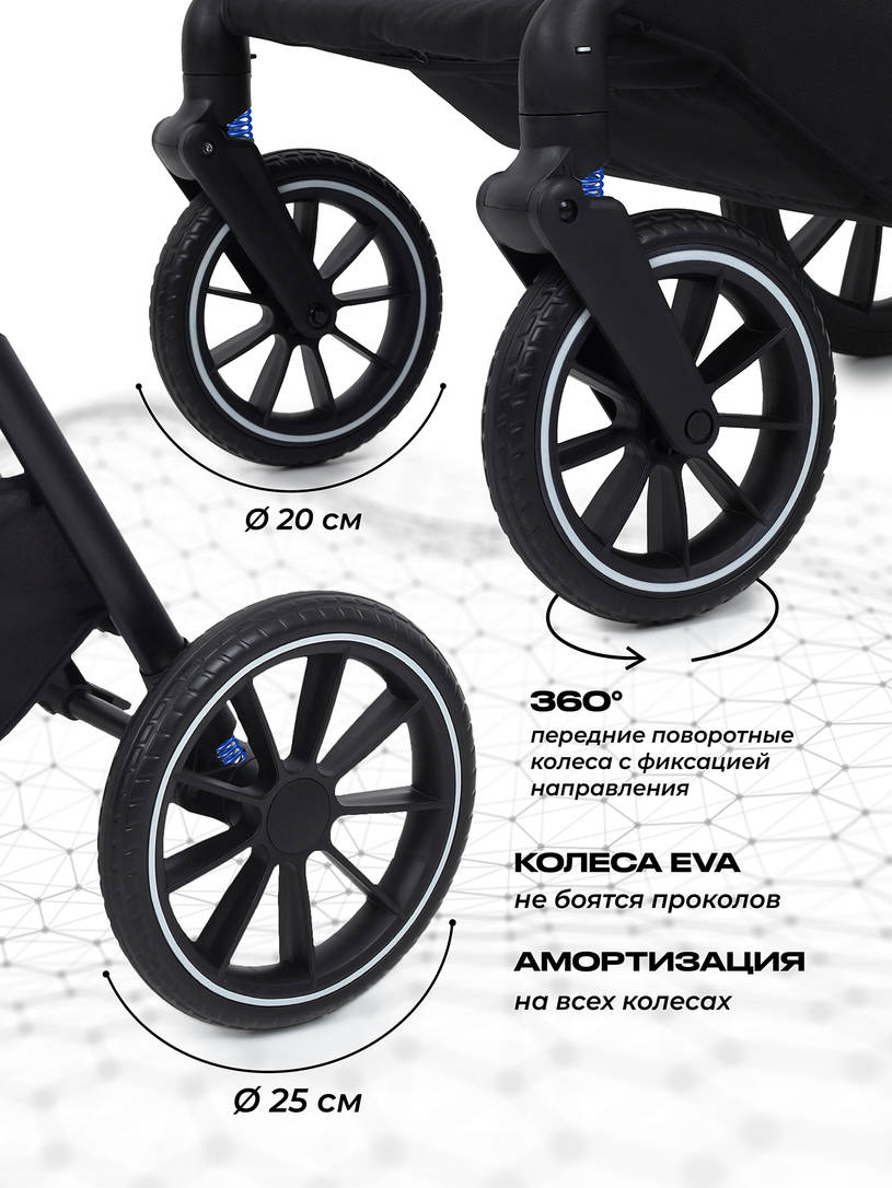 Коляска 2 в 1 Mowbaby Amber Black