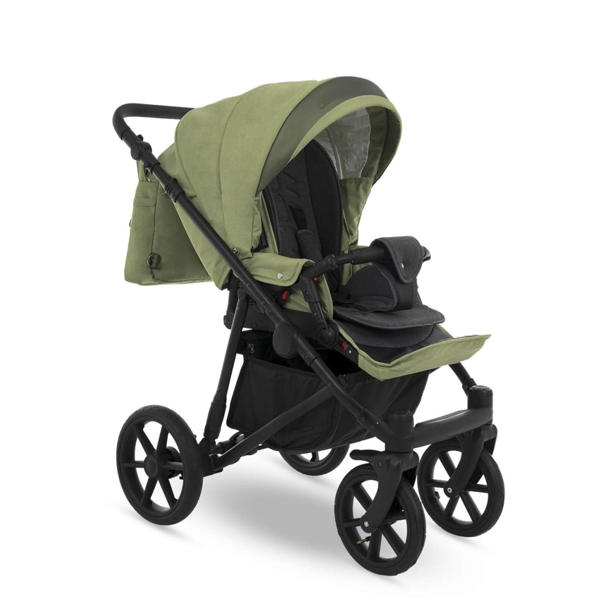 Коляска 2 в 1 Camarelo Ollio, Салатовый меланж / Салатовая эко-кожа (05)