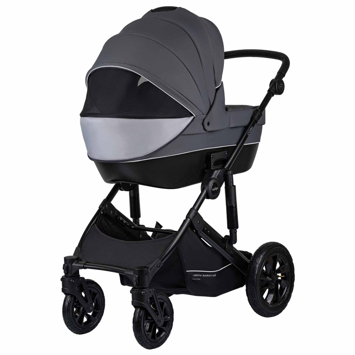 Коляска 2 в 1 Indigo Coin, Темно-серый