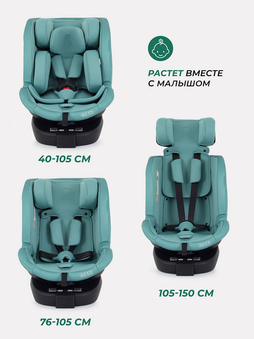 Автокресло Mowbaby Stage isofix (40-150 см) 0-36 кг Green