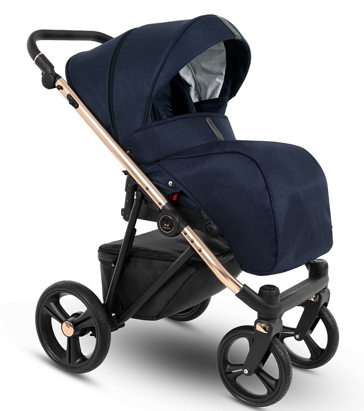 Коляска 2 в 1 Camarelo Belagio, BG-05 (Тёмно-синий Жаккард)