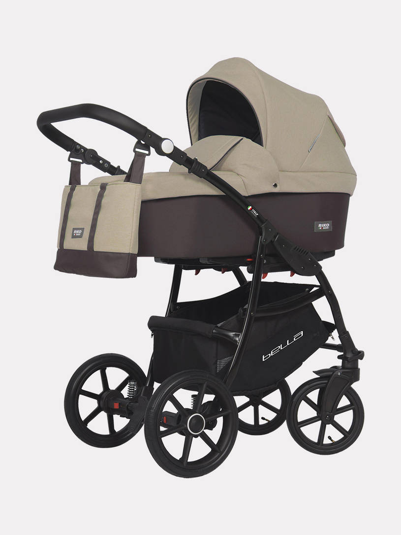 Коляска 2 в 1 Riko Basic Bella 07 коричнево-бежевый