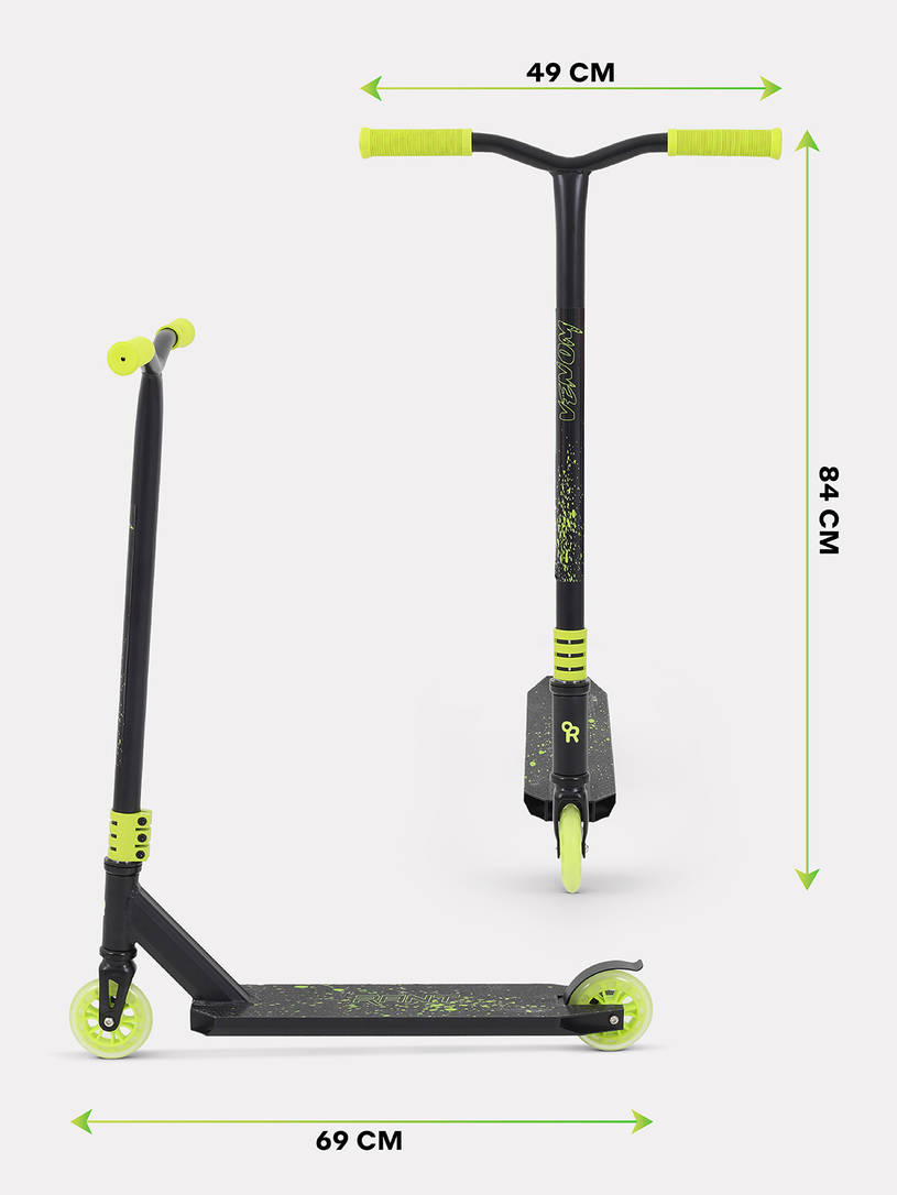 Самокат 2-х колесный трюковой Rant Venom Neon