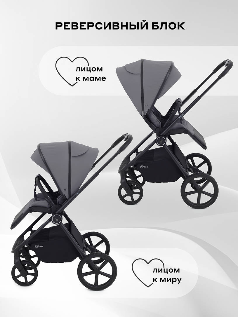 Коляска 2 в 1 Rant Teo Grey