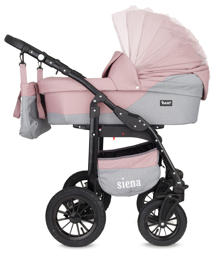 Коляска 3 в 1 Rant Siena 07 серый-розовый