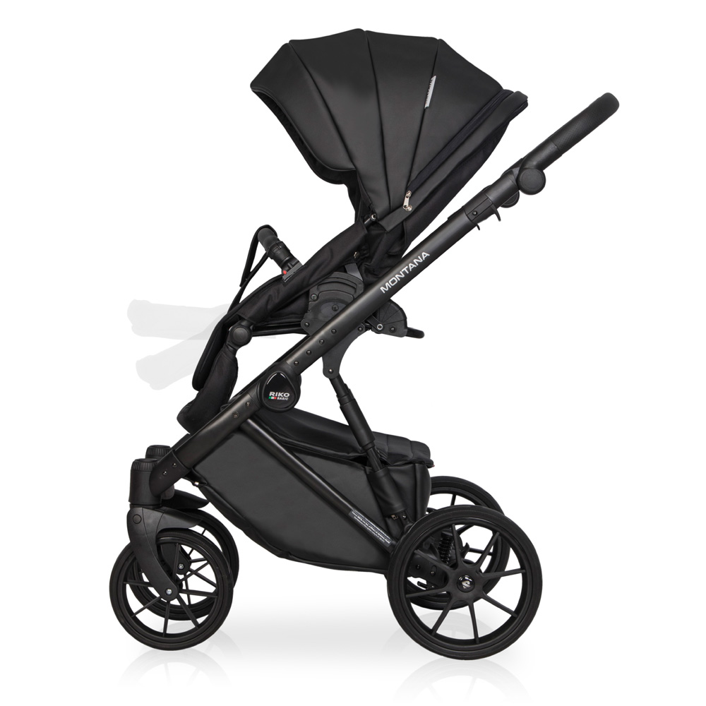 Коляска 3 в 1 Riko Basic Montana Ecco 12 Black черный