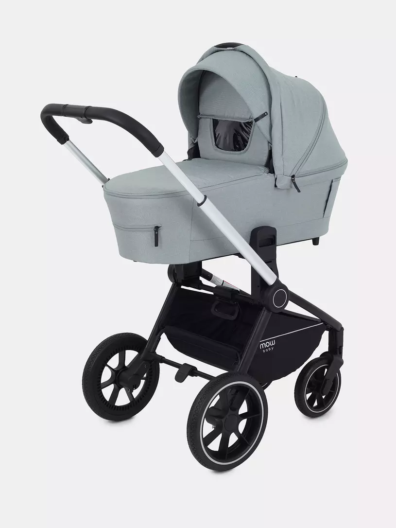 Коляска 3 в 1 Mowbaby Zoom PU silver green tea