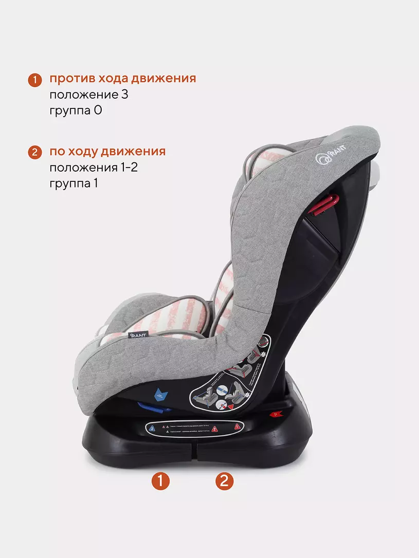 Автокресло Rant Star Story line группа 0-1 (0-18 кг), цвет: серо-розовый