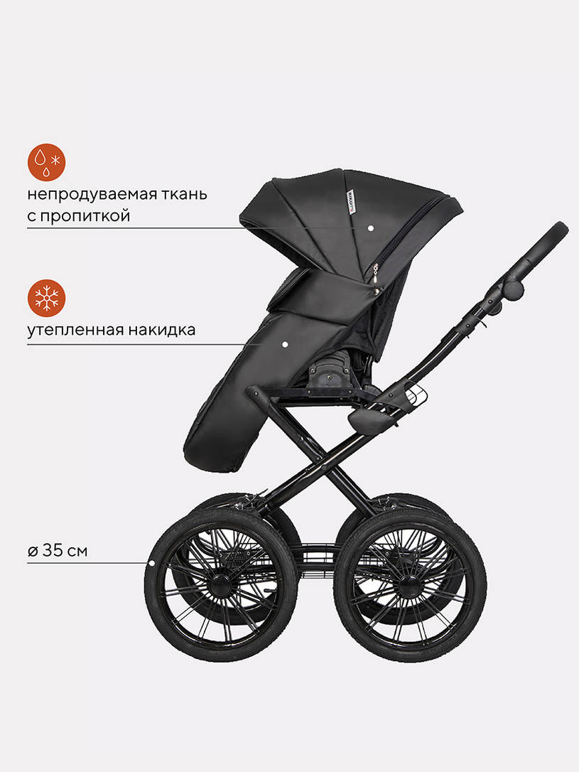 Коляска 2 в 1 Riko Basic Ozon Prestige 06 черный