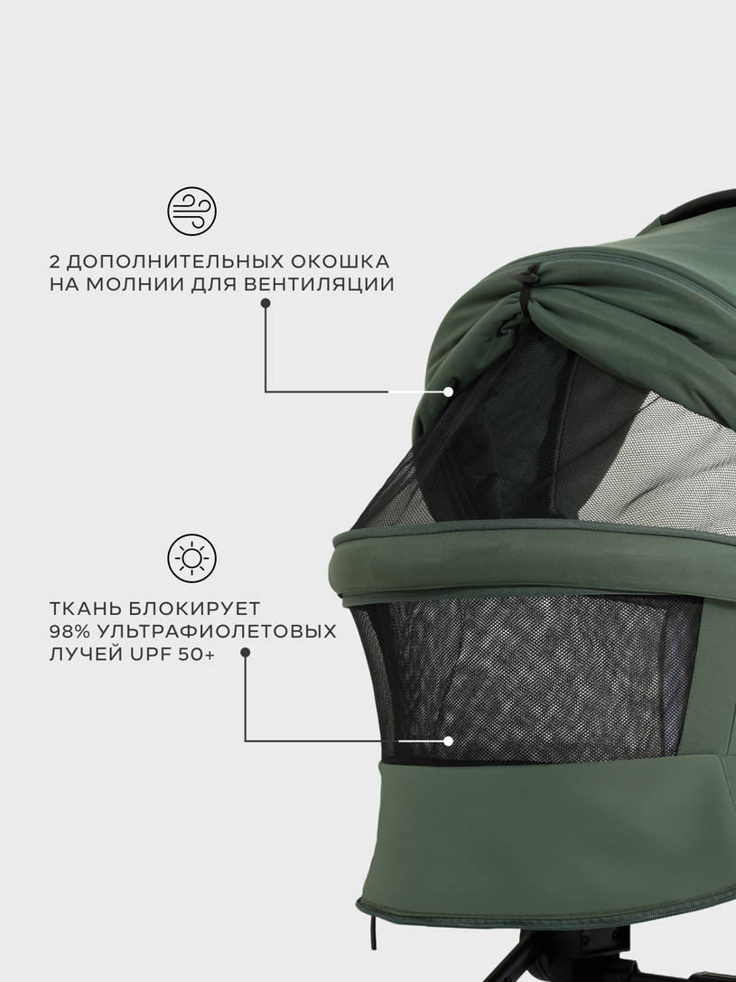Коляска 3 в 1 Mowbaby Zoom PU Forest green