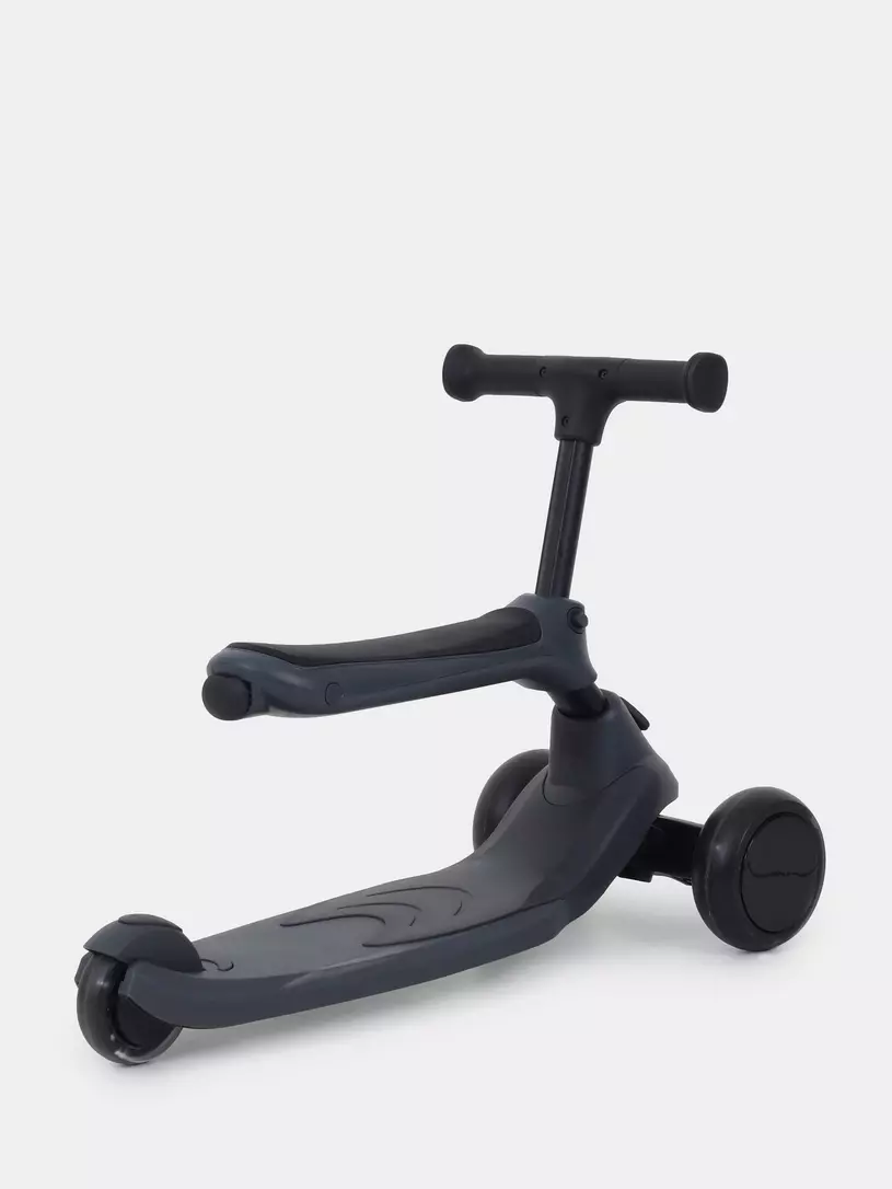 Беговел-самокат Rant Rider со светящимися колесами серый