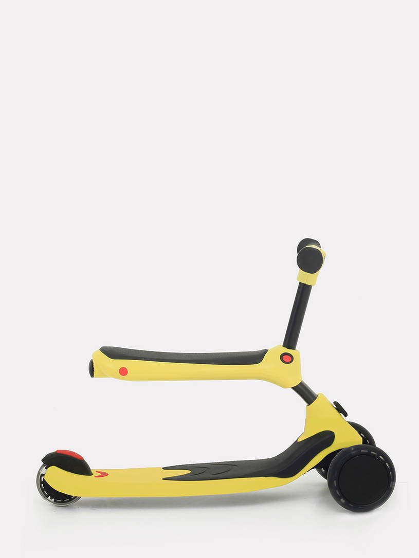 Беговел-самокат Rant Rider Plus со светящимися колесами желтый