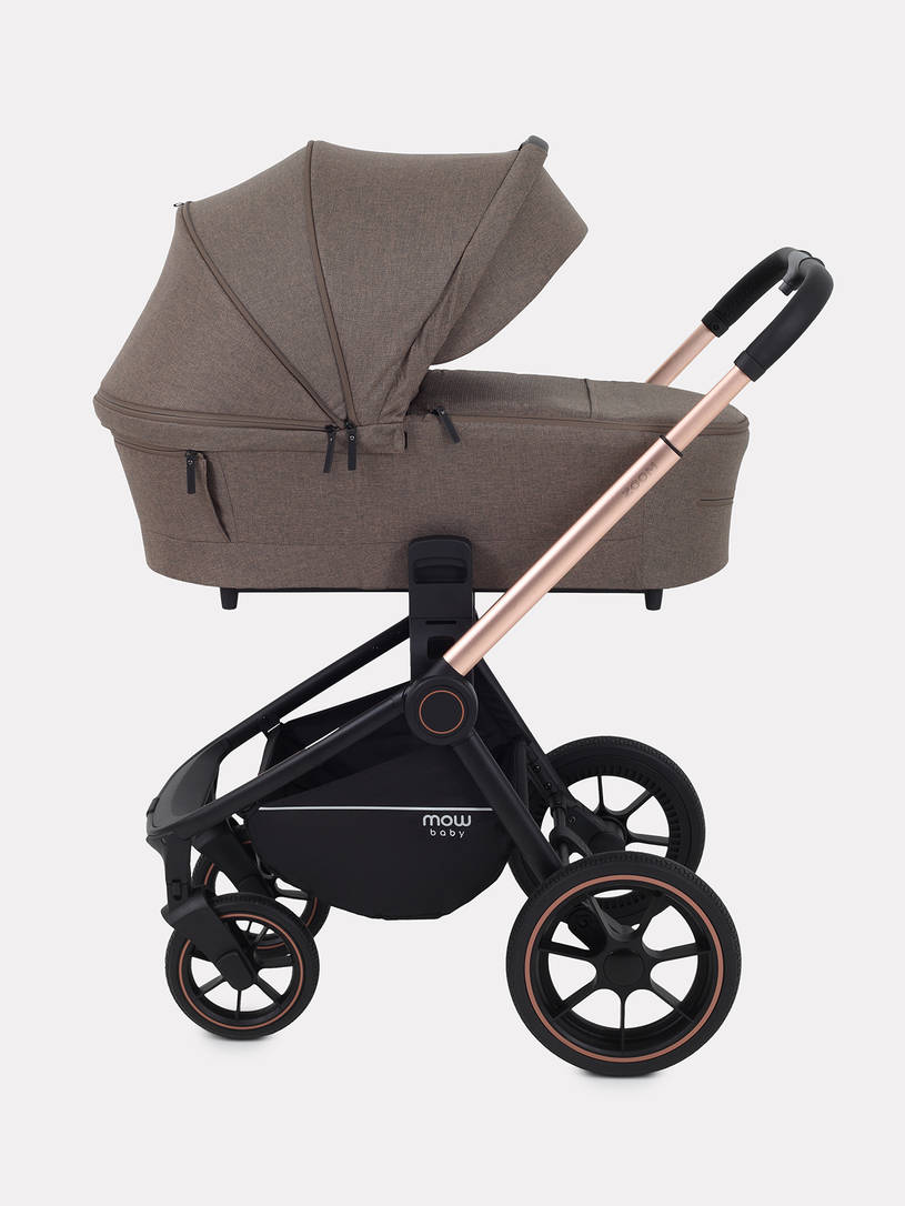 Коляска 2 в 1 Mowbaby Zoom PU gold cacao brown