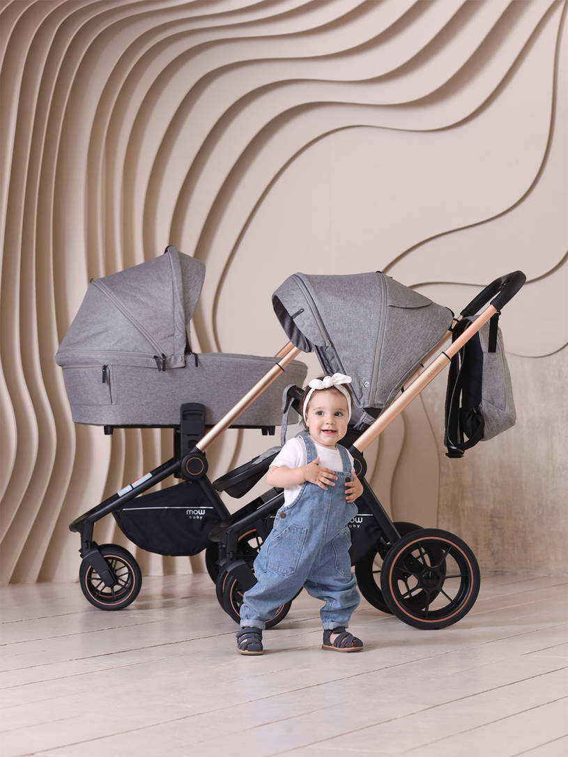 Коляска 2 в 1 MOWBaby ZOOM PU RA086 Gold Beige