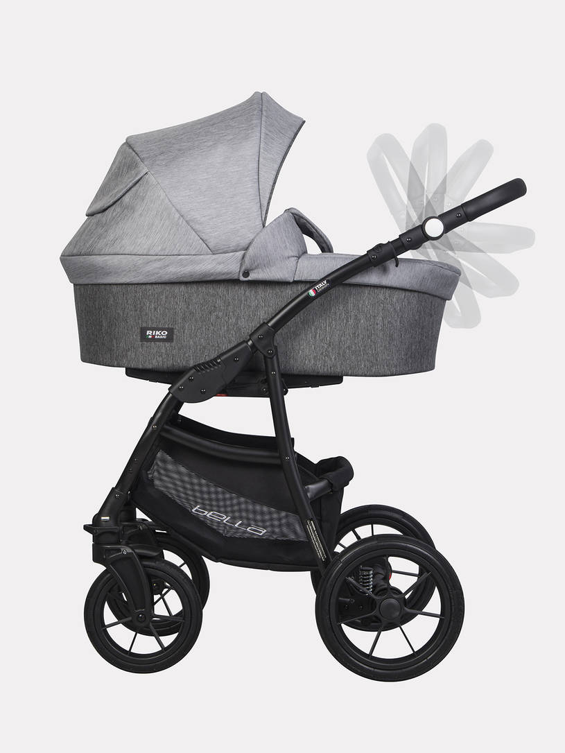 Коляска 2 в 1 Riko Basic Bella 01 серый-графит