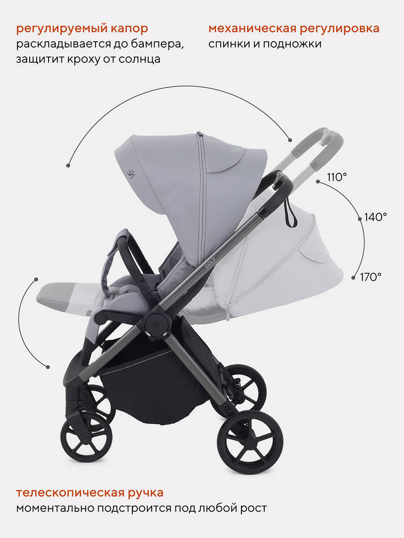 Коляска прогулочная Rant Golf Classic grey