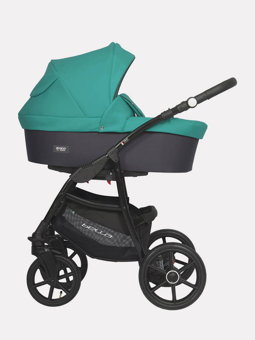 Коляска 3 в 1 Riko Basic Bella 03 серый-малахит