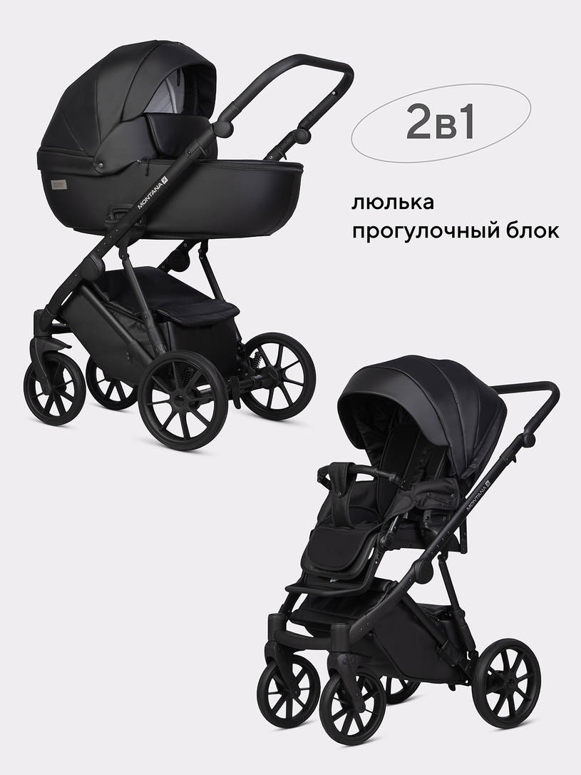 Коляска 2 в 1 Riko Basic Montana Ecco X 12 Black