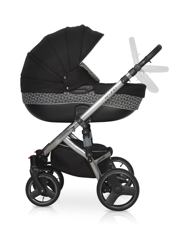 Коляска 3 в 1 Riko Bruno Silver 31 черный