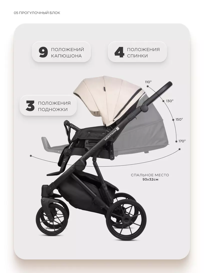 Коляска 3 в 1 Riko Basic Montana X Plus 43 Mocca