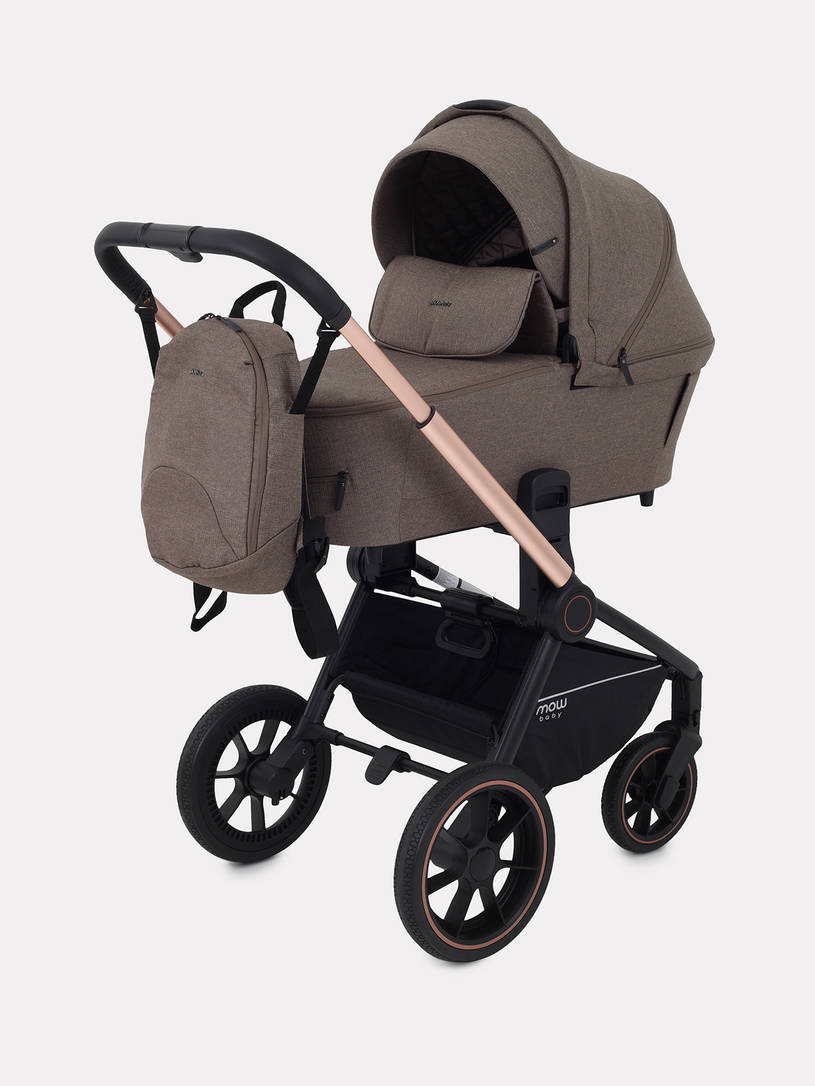 Коляска 2 в 1 Mowbaby Zoom PU gold cacao brown