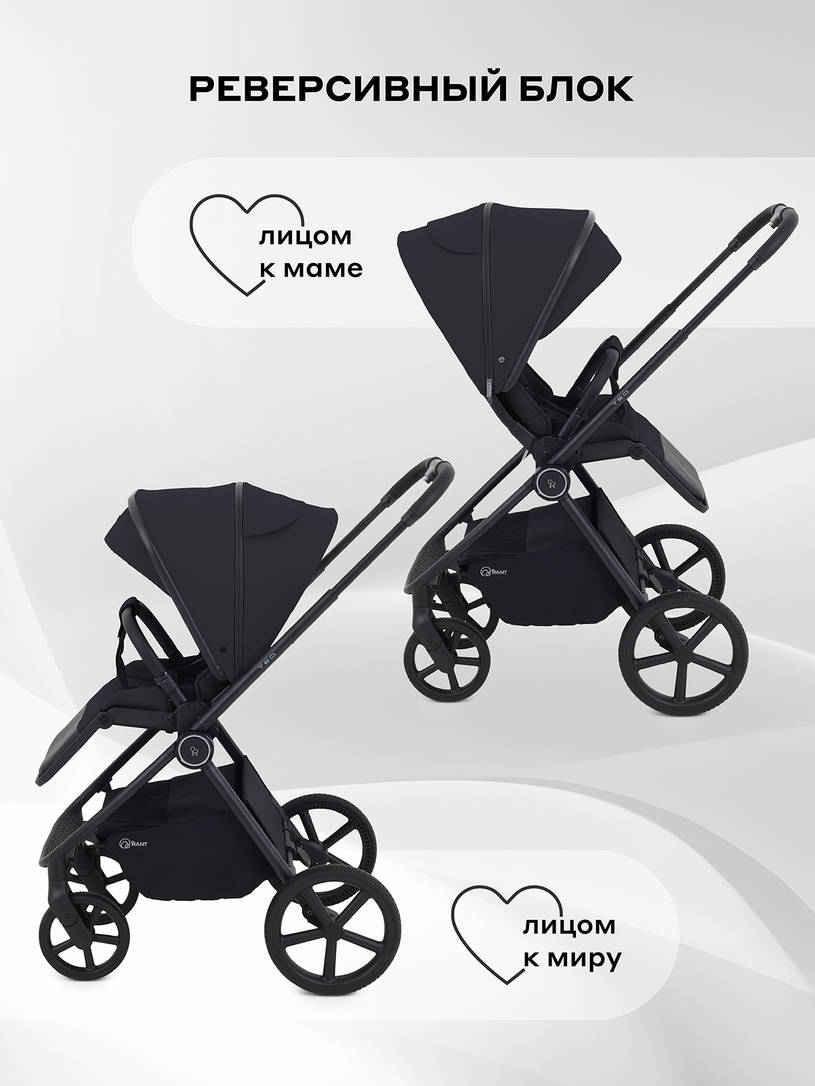 Коляска 2 в 1 Rant Teo Black