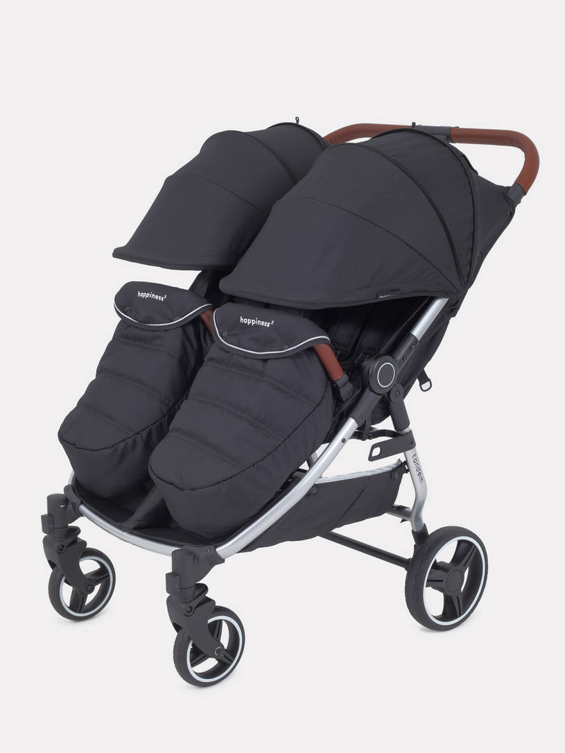 Коляска для близнецов MOWBABY Tandem MB170 Black
