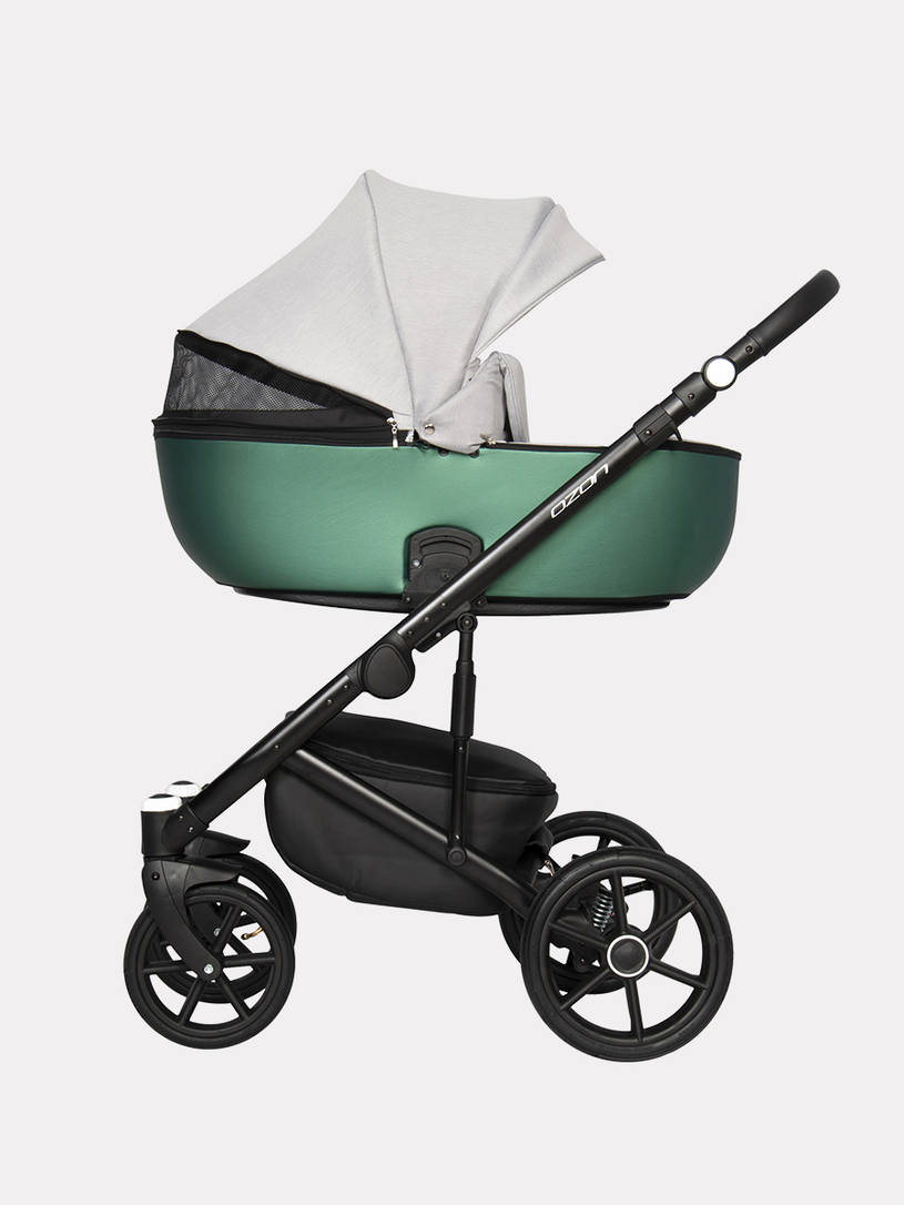 Коляска 2 в 1 Riko Basic Ozon Shine Prestige 05 серо-зеленый