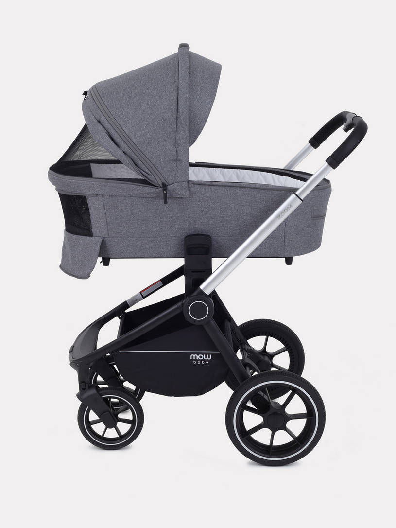 Коляска 2 в 1 MOWBaby ZOOM PU RA086 Silver Grey