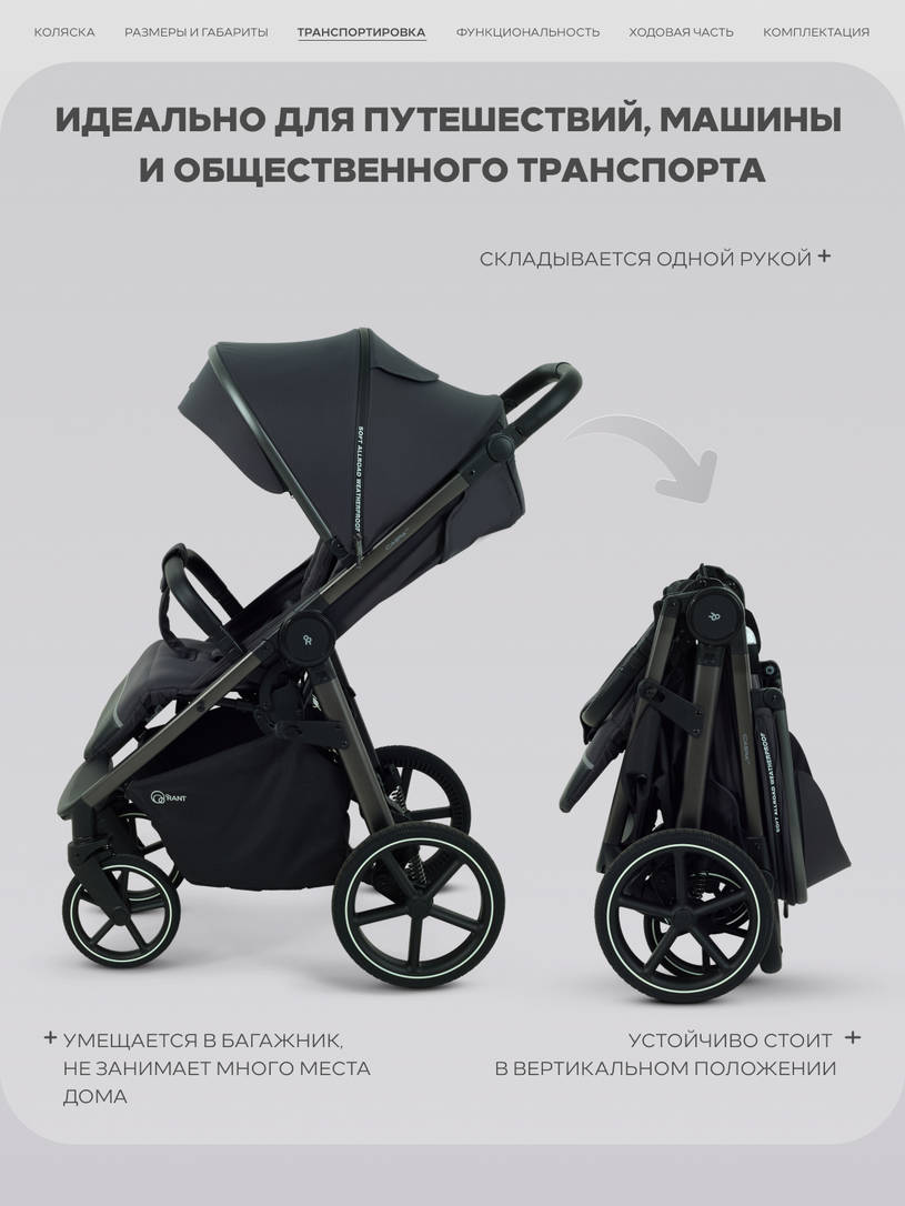 Коляска прогулочная Rant Caspia Soft 2026 Graphite