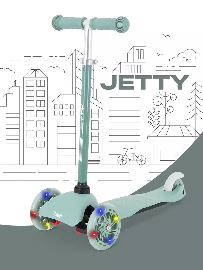 Самокат 3-х колесный Rant Jetty Green