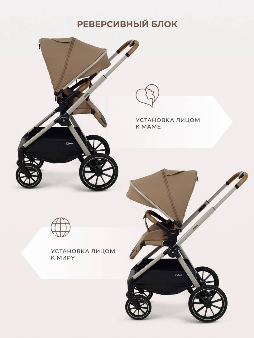 Коляска 2 в 1 Rant Moss Prime Beige