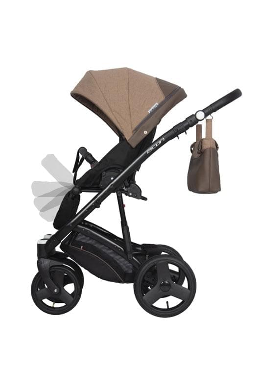 Коляска 3 в 1 Riko Basic Aicon 10 коричнево-бежевый