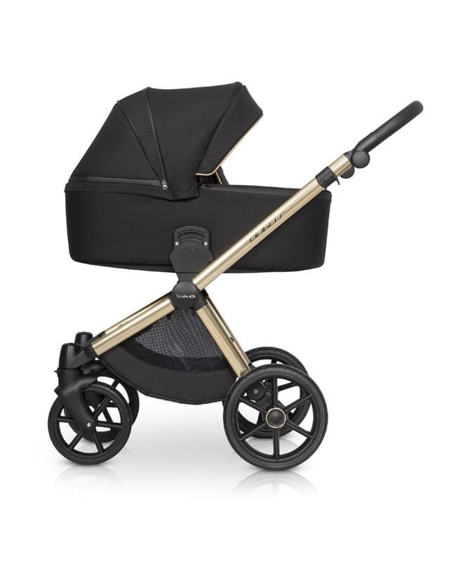 Коляска 2 в 1 Riko Qubus 05 черно-золотой