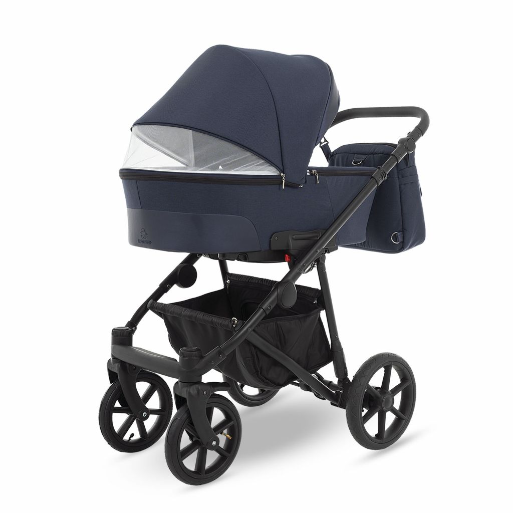 Коляска 2 в 1 Camarelo Ollio, Синий меланж / Синяя эко-кожа (04)