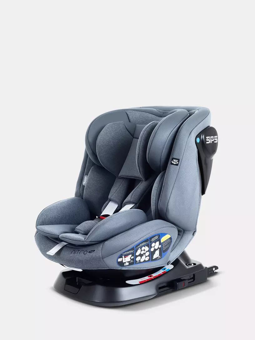Автокресло Rant Nitro new isofix группа 0/1/2/3 (0-36 кг) Grey