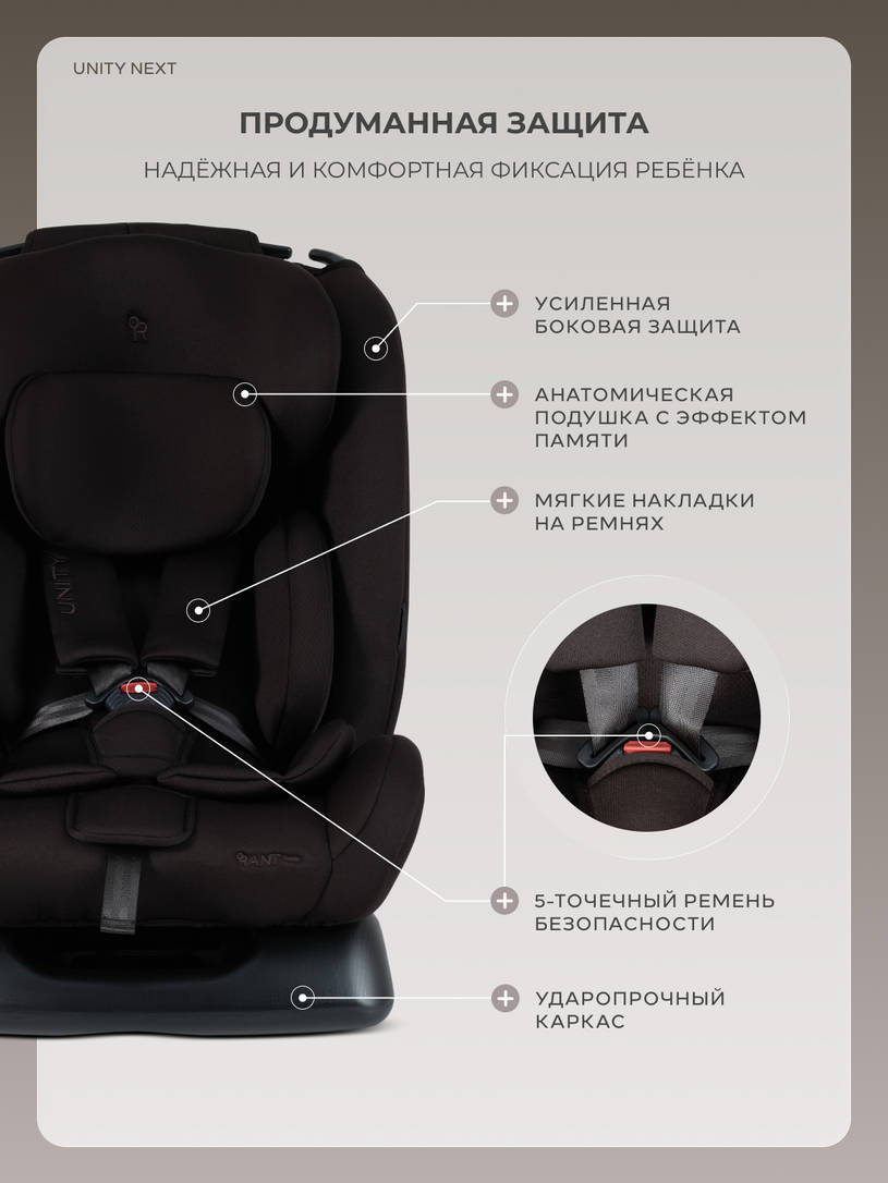 Автокресло Rant Basic Unity Next группа 0+/1/2/3 (0-36 кг) Choco