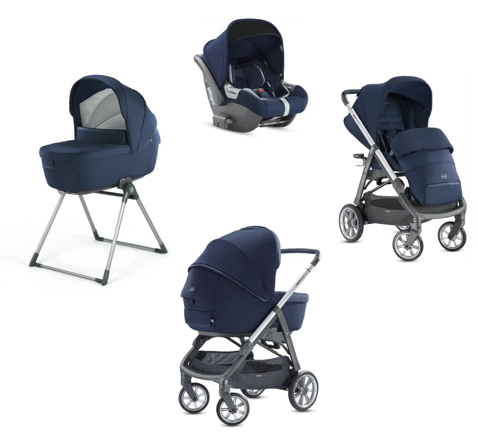 Коляска 3 в 1 Inglesina Aptica с подставкой под люльку Stand Up, Portland Blue