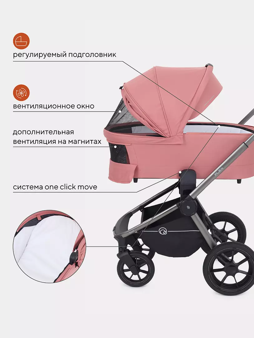 Коляска 2 в 1 RANT FLEX PRO 2023 RA074 PINK