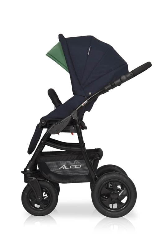 Коляска 2 в 1 Riko Basic Alfa 02 черно-зеленый