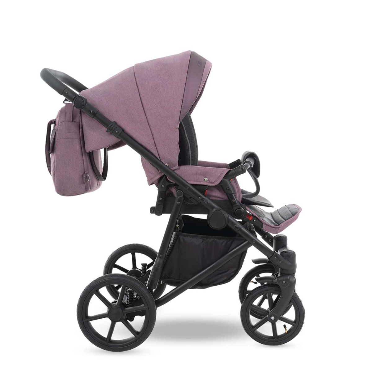 Коляска 2 в 1 Camarelo Ollio, Сиреневый меланж / Сиреневая эко-кожа (02)