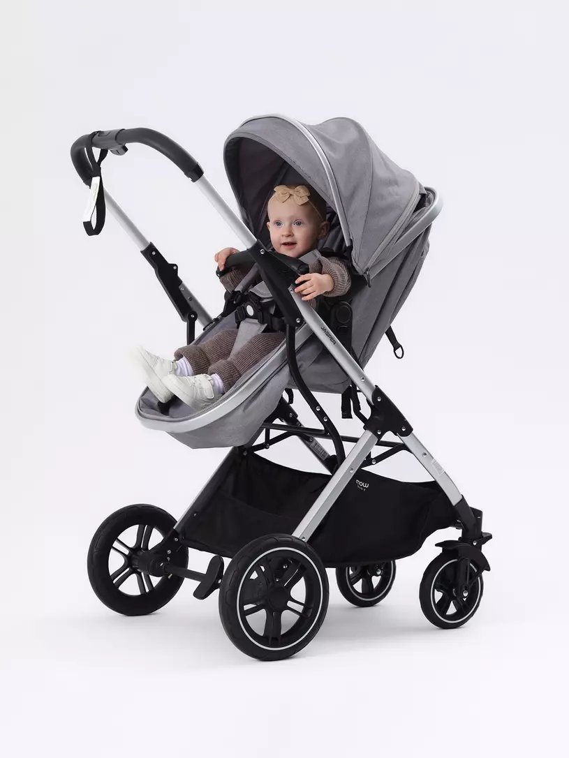 Коляска-трансформер 3 в 1 Mowbaby Jasper Silver grey